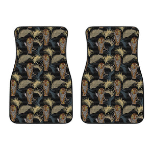 Vintage Tropical Tiger Pattern Print Front Car Floor Mats