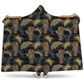 Vintage Tropical Tiger Pattern Print Hooded Blanket
