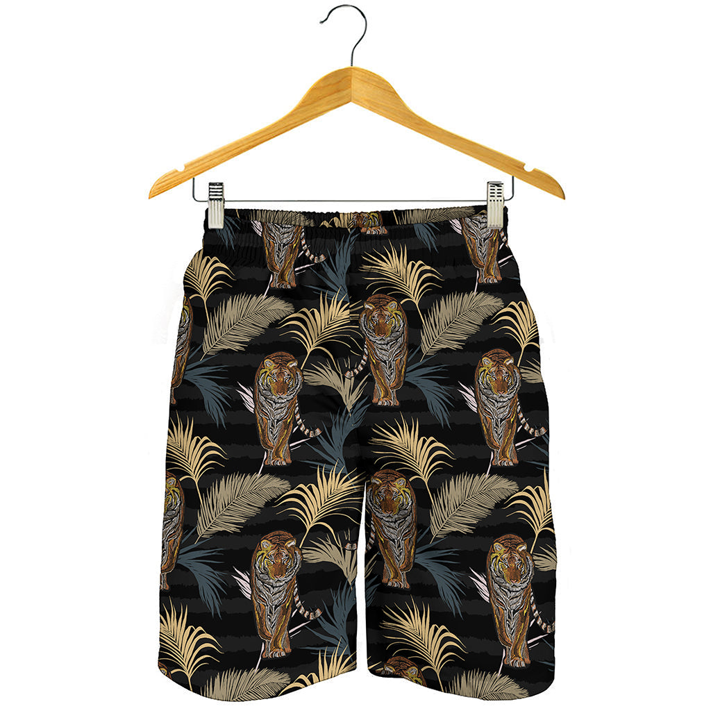 Vintage Tropical Tiger Pattern Print Men's Shorts