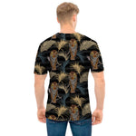 Vintage Tropical Tiger Pattern Print Men's T-Shirt