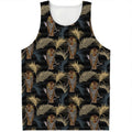 Vintage Tropical Tiger Pattern Print Men's Tank Top
