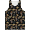 Vintage Tropical Tiger Pattern Print Men's Tank Top