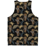 Vintage Tropical Tiger Pattern Print Men's Tank Top