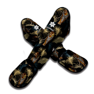 Vintage Tropical Tiger Pattern Print Muay Thai Shin Guard