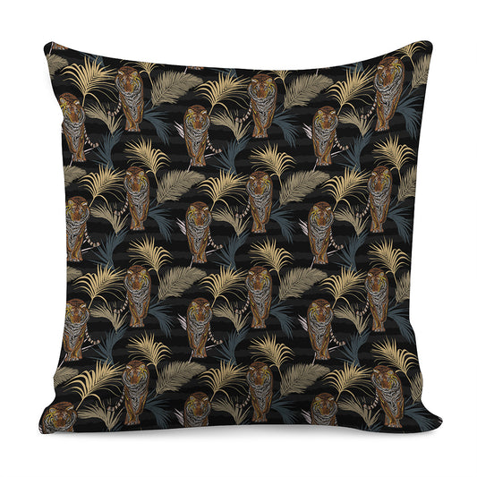 Vintage Tropical Tiger Pattern Print Pillow Cover