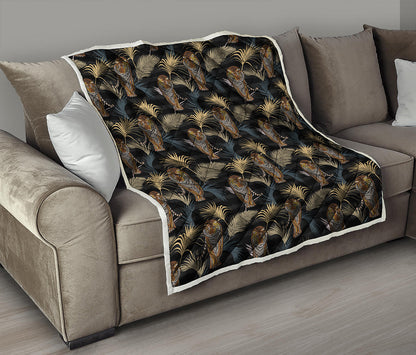 Vintage Tropical Tiger Pattern Print Quilt
