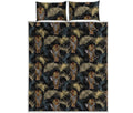 Vintage Tropical Tiger Pattern Print Quilt Bed Set
