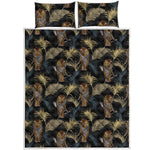 Vintage Tropical Tiger Pattern Print Quilt Bed Set