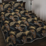 Vintage Tropical Tiger Pattern Print Quilt Bed Set