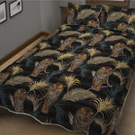 Vintage Tropical Tiger Pattern Print Quilt Bed Set