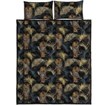 Vintage Tropical Tiger Pattern Print Quilt Bed Set