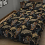 Vintage Tropical Tiger Pattern Print Quilt Bed Set