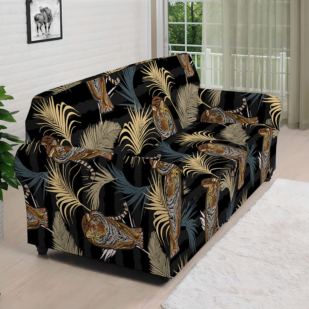 Vintage Tropical Tiger Pattern Print Sofa Cover