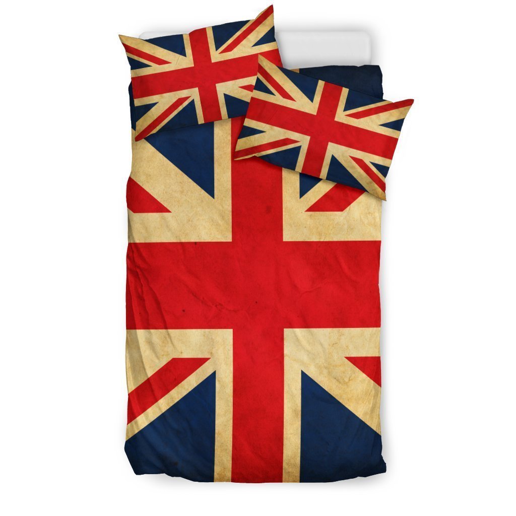 Vintage Union Jack British Flag Print Duvet Cover Bedding Set GearFrost
