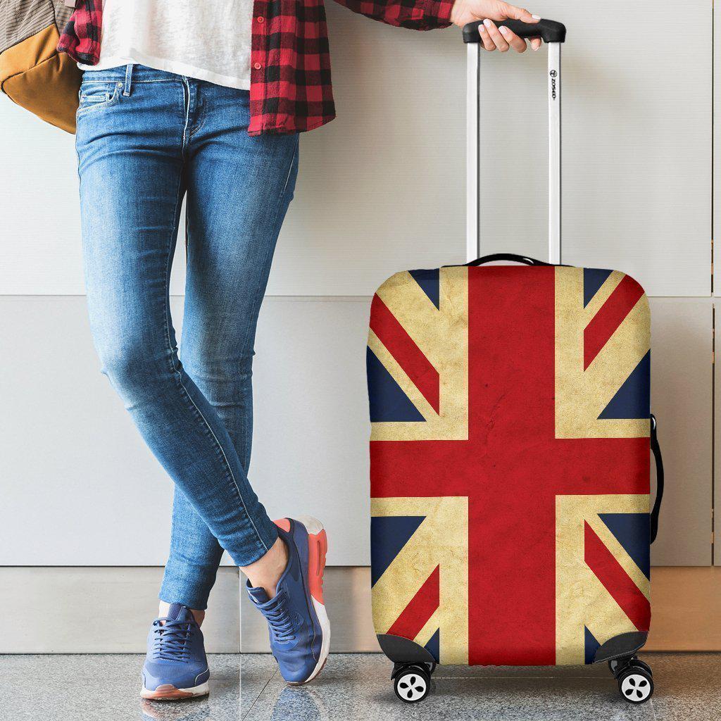 Vintage Union Jack British Flag Print Luggage Cover GearFrost