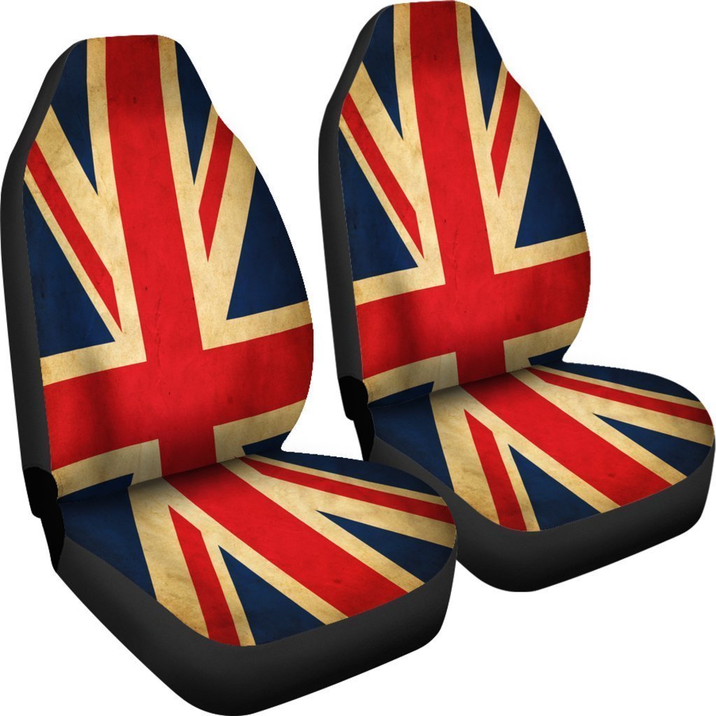 Vintage Union Jack British Flag Print Universal Fit Car Seat Covers GearFrost