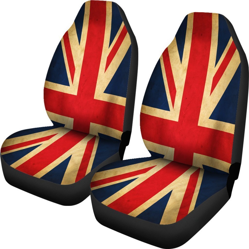 Vintage Union Jack British Flag Print Universal Fit Car Seat Covers GearFrost