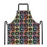 Vintage Vinyl Records Pattern Print Apron