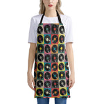 Vintage Vinyl Records Pattern Print Apron