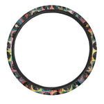 Vintage Vinyl Records Pattern Print Car Steering Wheel Cover