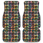 Vintage Vinyl Records Pattern Print Front and Back Car Floor Mats