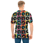 Vintage Vinyl Records Pattern Print Men's T-Shirt