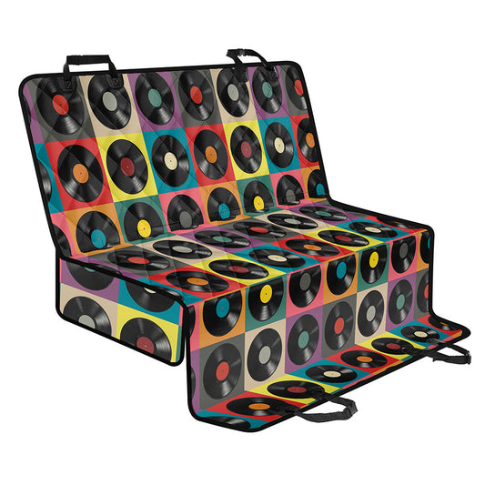 Vintage Vinyl Records Pattern Print Pet Car Back Seat Cover