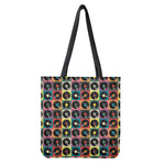 Vintage Vinyl Records Pattern Print Tote Bag