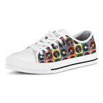 Vintage Vinyl Records Pattern Print White Low Top Shoes
