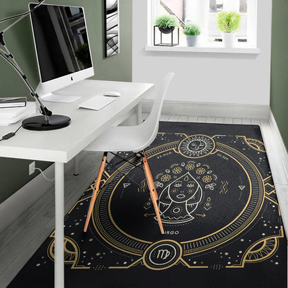 Vintage Virgo Zodiac Sign Print Area Rug