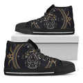 Vintage Virgo Zodiac Sign Print Black High Top Sneakers