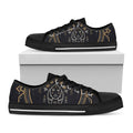 Vintage Virgo Zodiac Sign Print Black Low Top Sneakers
