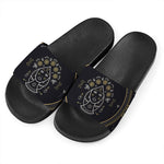 Vintage Virgo Zodiac Sign Print Black Slide Sandals