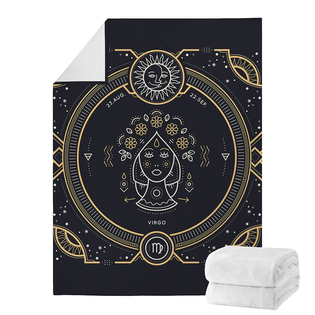 Vintage Virgo Zodiac Sign Print Blanket