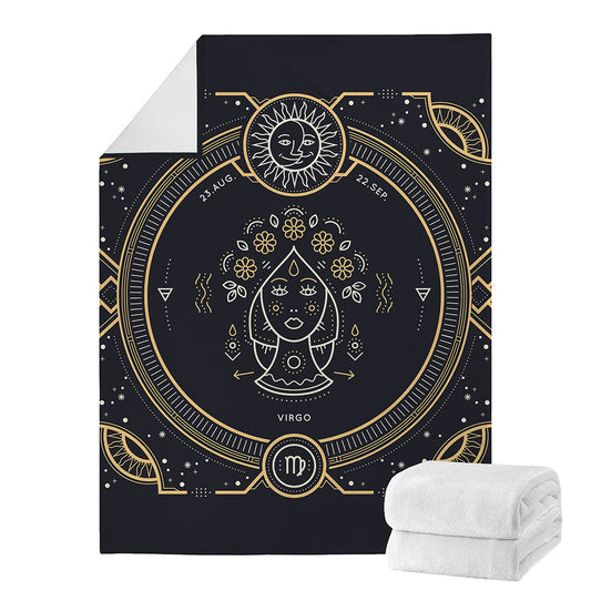 Vintage Virgo Zodiac Sign Print Blanket