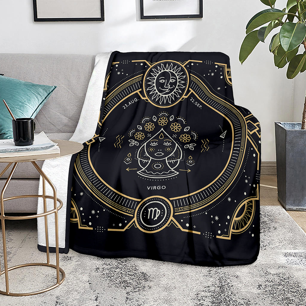 Vintage Virgo Zodiac Sign Print Blanket