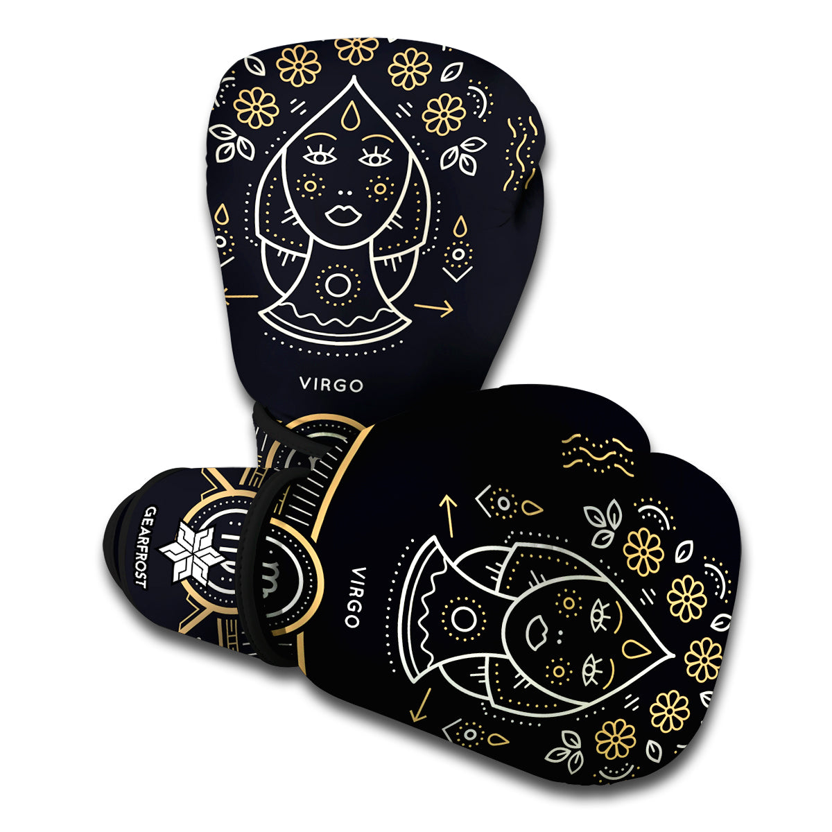 Vintage Virgo Zodiac Sign Print Boxing Gloves