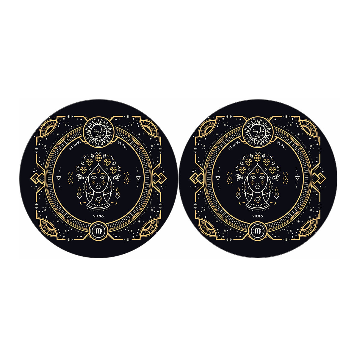 Vintage Virgo Zodiac Sign Print Car Coasters