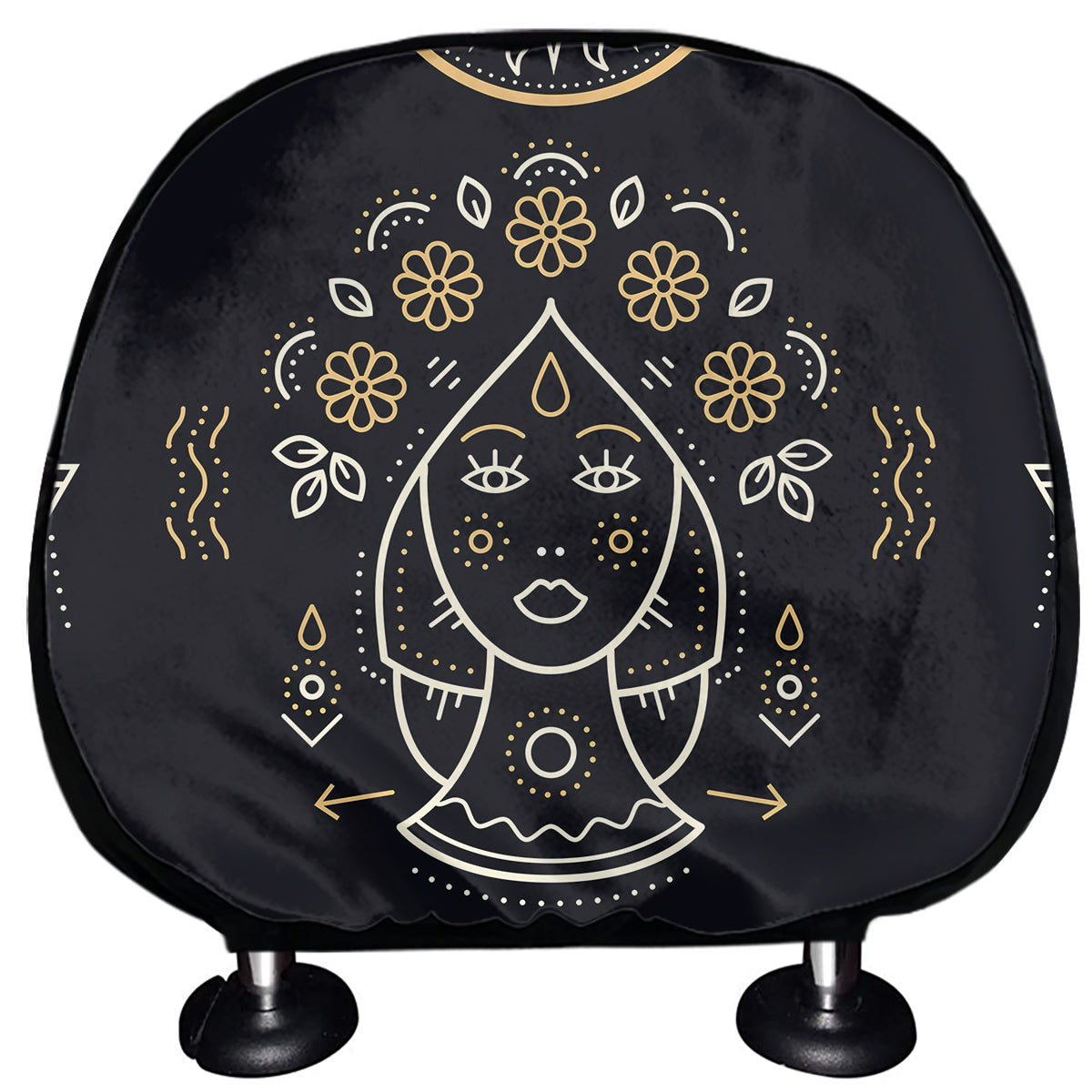 Vintage Virgo Zodiac Sign Print Car Headrest Covers