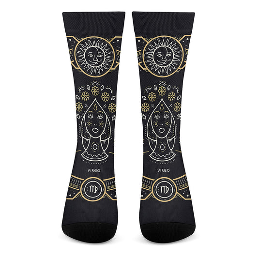 Vintage Virgo Zodiac Sign Print Crew Socks