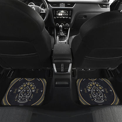 Vintage Virgo Zodiac Sign Print Front and Back Car Floor Mats