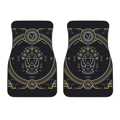 Vintage Virgo Zodiac Sign Print Front Car Floor Mats