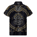 Vintage Virgo Zodiac Sign Print Men's Short Sleeve Shirt