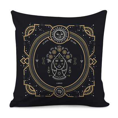 Vintage Virgo Zodiac Sign Print Pillow Cover
