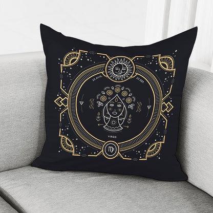 Vintage Virgo Zodiac Sign Print Pillow Cover