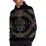 Vintage Virgo Zodiac Sign Print Pullover Hoodie