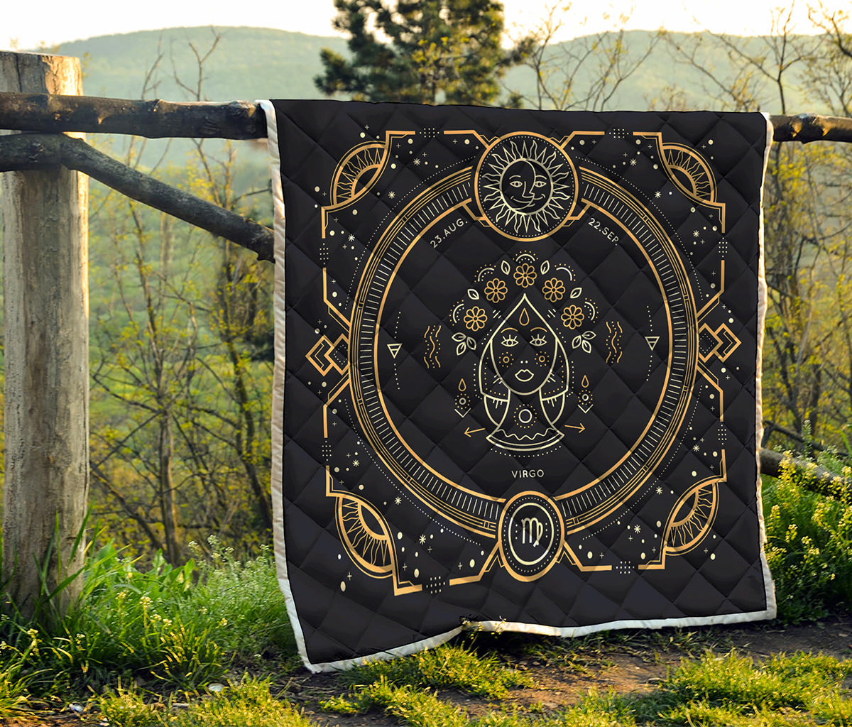 Vintage Virgo Zodiac Sign Print Quilt