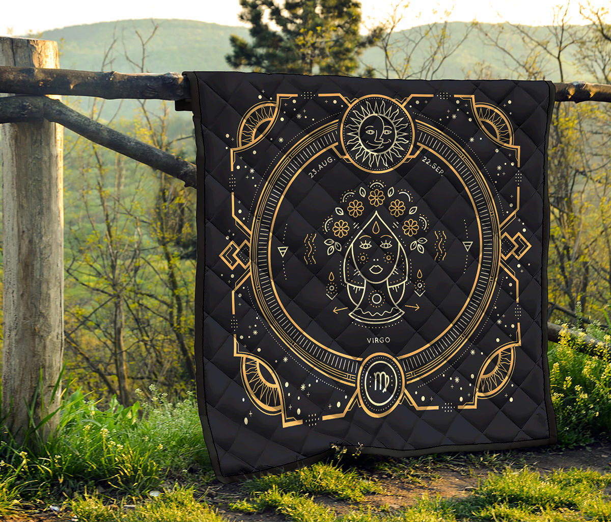Vintage Virgo Zodiac Sign Print Quilt
