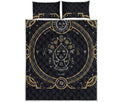 Vintage Virgo Zodiac Sign Print Quilt Bed Set
