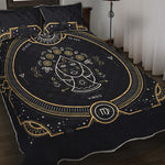 Vintage Virgo Zodiac Sign Print Quilt Bed Set